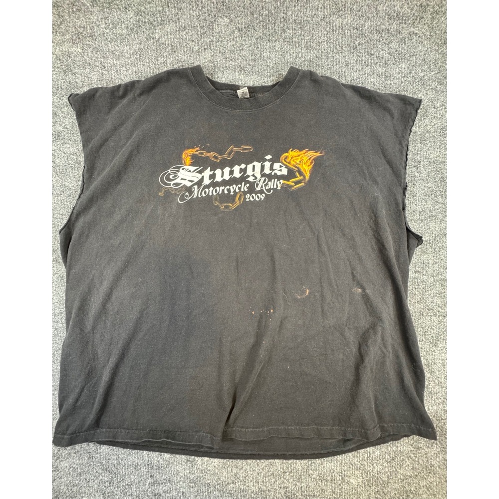 Sturgis 2009 Motorcycle Rally Sleeveless T Shirt 4XL Distressed Biker Eagle
